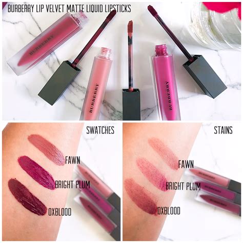 burberry velvet liquid lip swatches|burberry lip velvet lipstick.